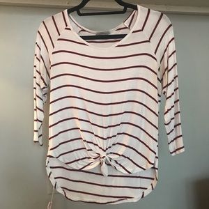 White and red striped tee